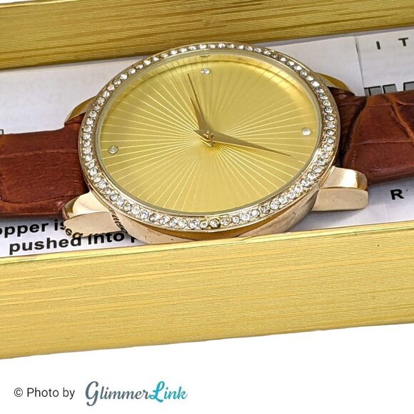 Manhattan by Croton Womens Brown Leather Strap Watch NWOT - Picture 9 of 10